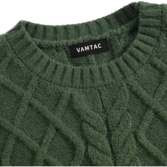 Vintage Crewneck Sweater Wool Blend Oversized Warm Knit Casual Street Wear - Picture 3 of 6